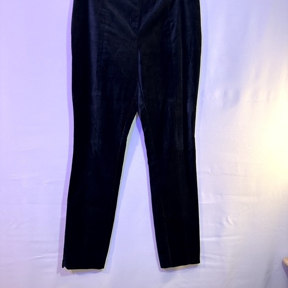 Lands End Velvet Black Petite Slim Bottom Side Slit Leg Zipper Pants Trousers 6P - Picture 11 of 11